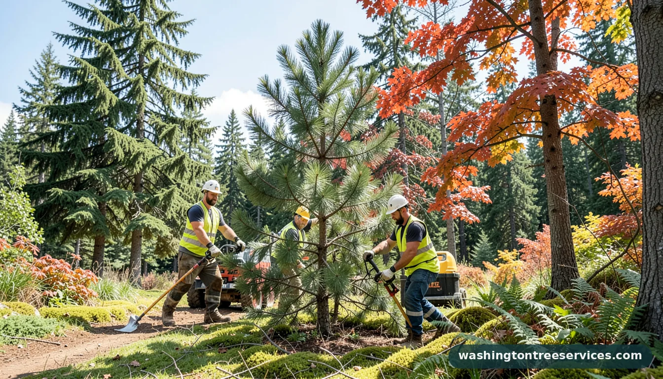 how to bring a pine tree back to life - tree service equipment and crew in Washington