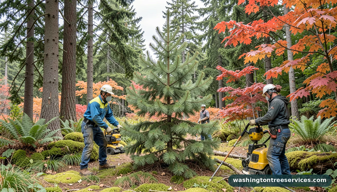 how to bring a pine tree back to life - completed tree work by Washington Tree Services