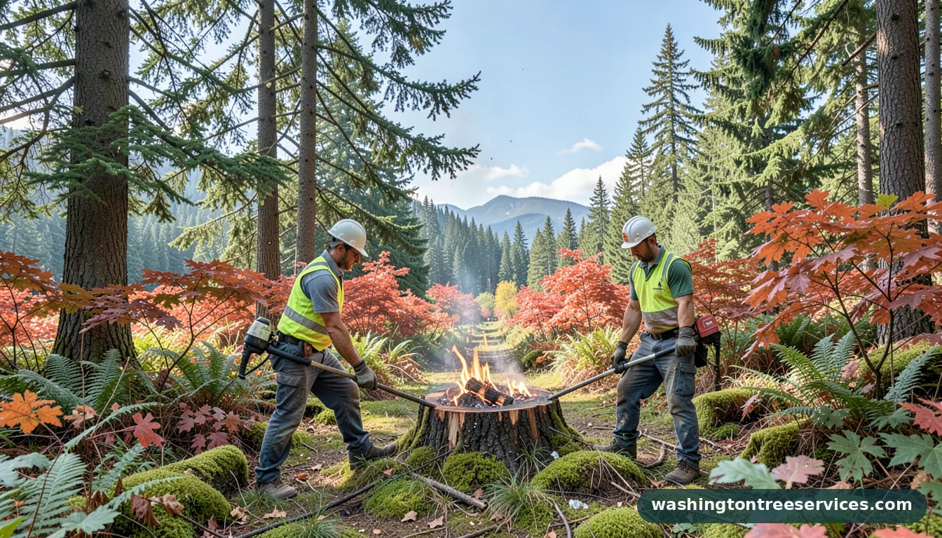 Completed how to burn a stump project by Washington Tree Services how to burn a stump - completed tree work by Washington Tree Services