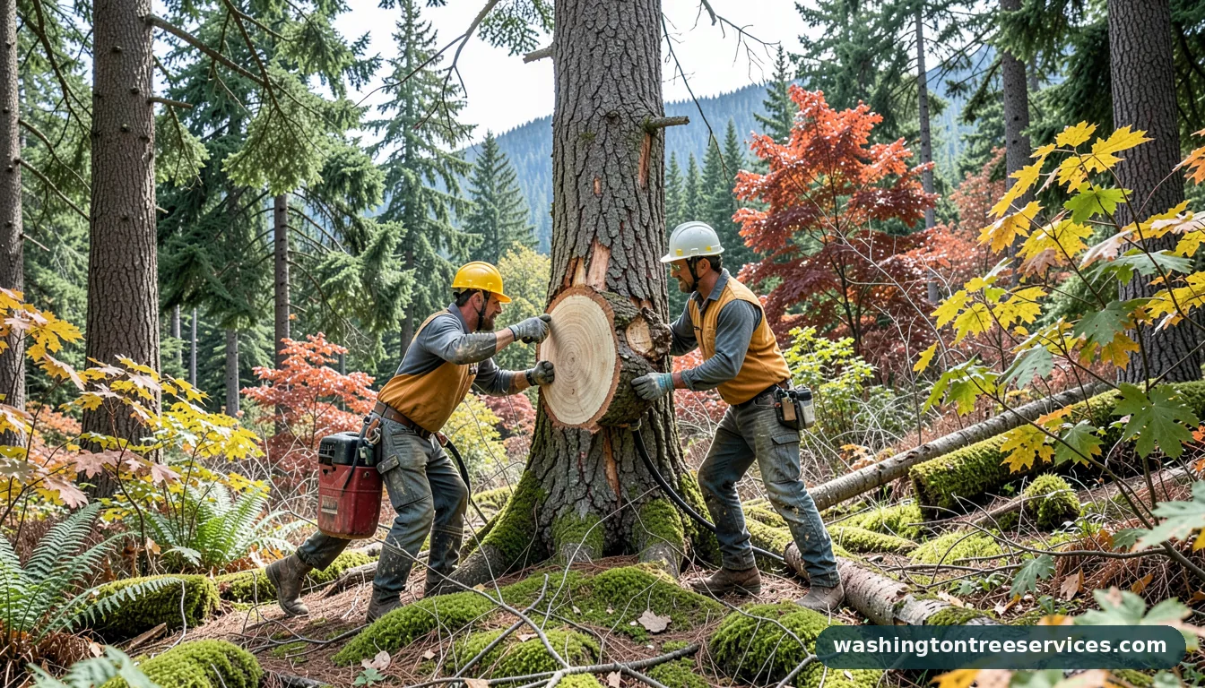 how to chop a tree down - completed tree work by Washington Tree Services
