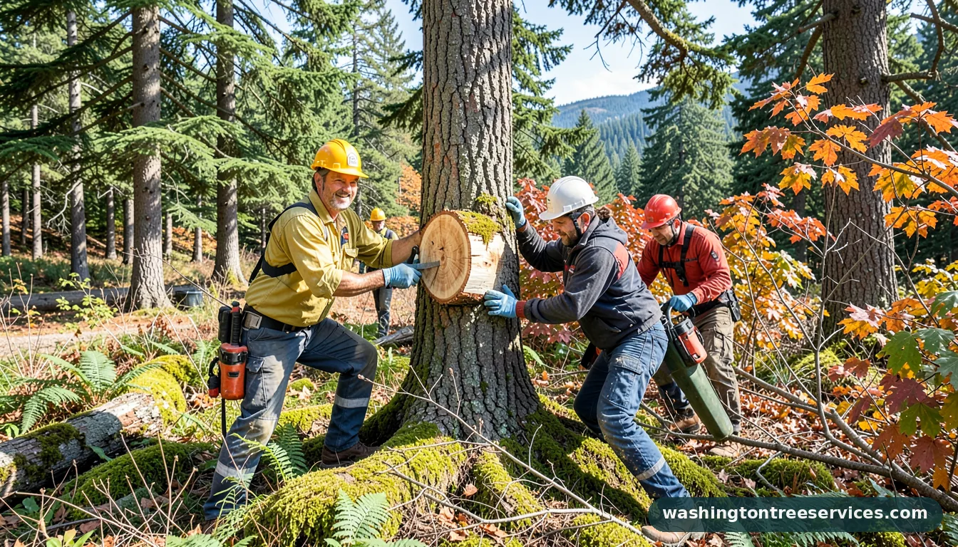 Professional equipment for how to chop a tree in Washington how to chop a tree - tree service equipment and crew in Washington