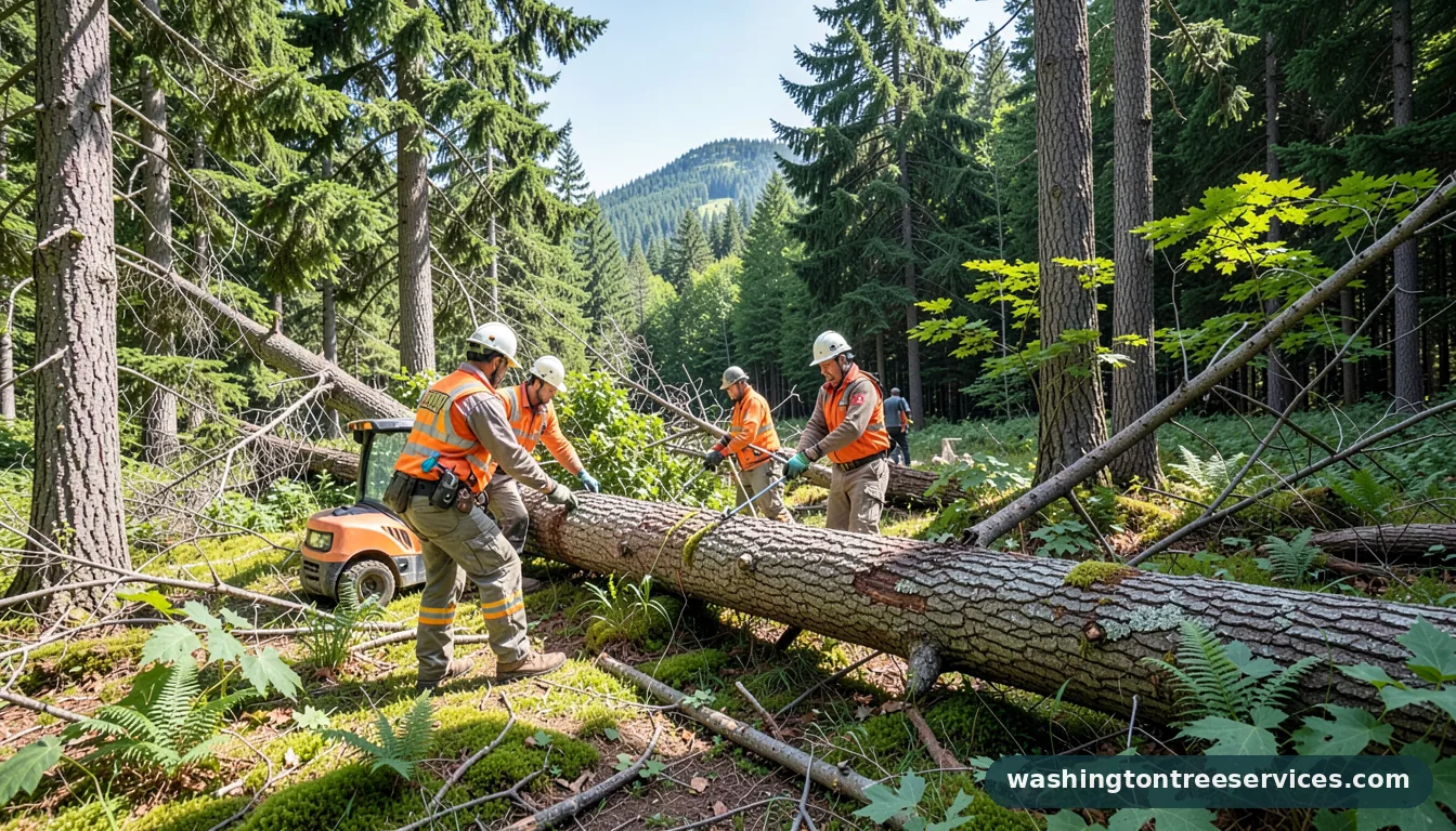 how to clear a fallen tree - certified arborists at work in Washington