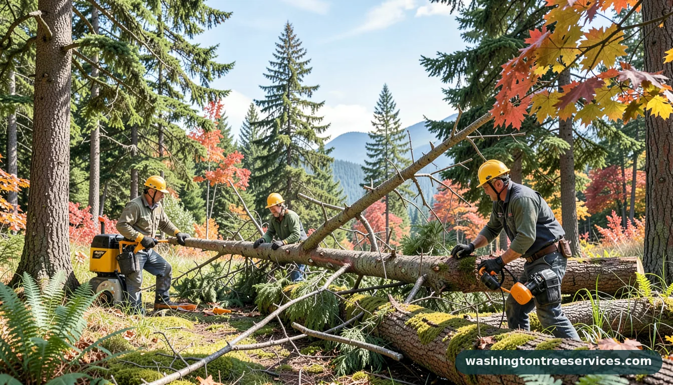 how to clear a fallen tree - completed tree work by Washington Tree Services