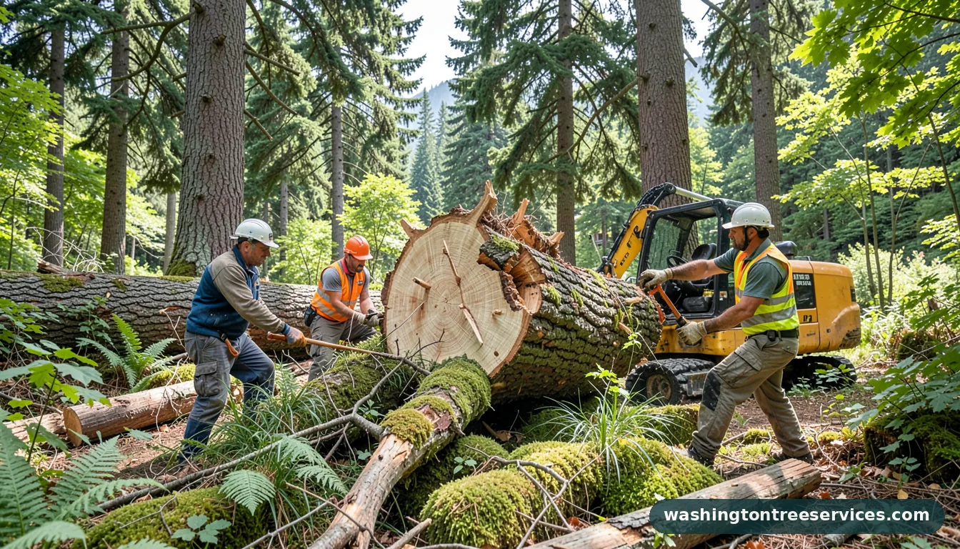 how to cut a big tree down - completed tree work by Washington Tree Services