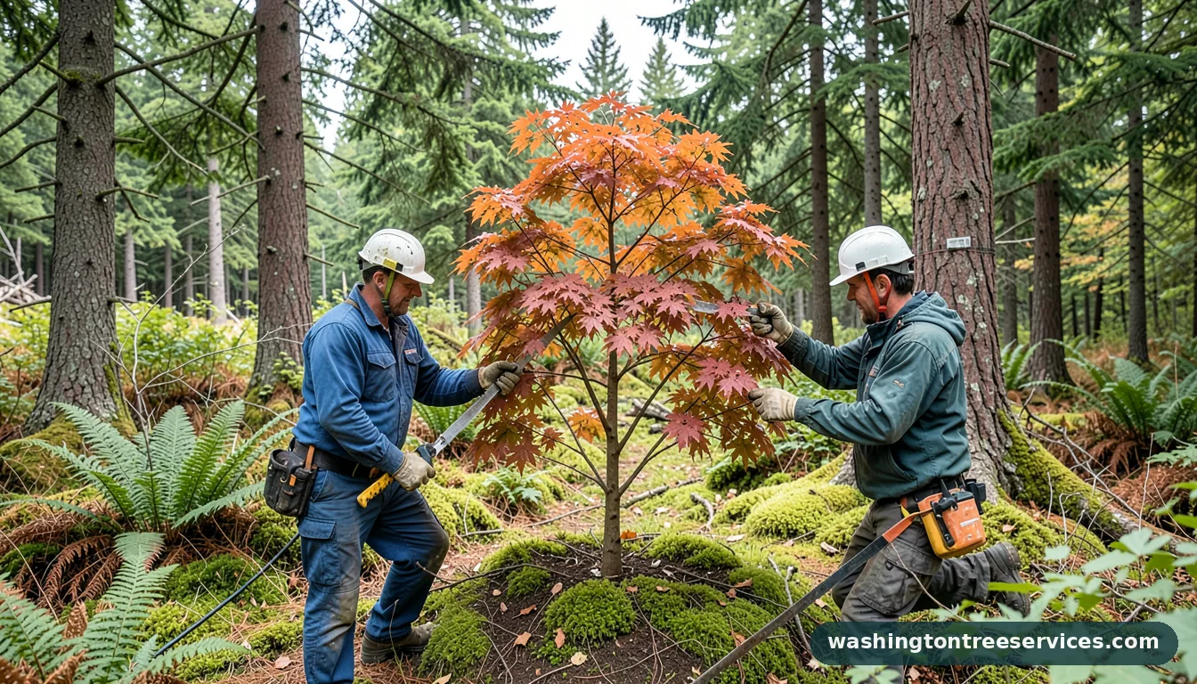 how to cut a japanese maple tree - certified arborists at work in Washington