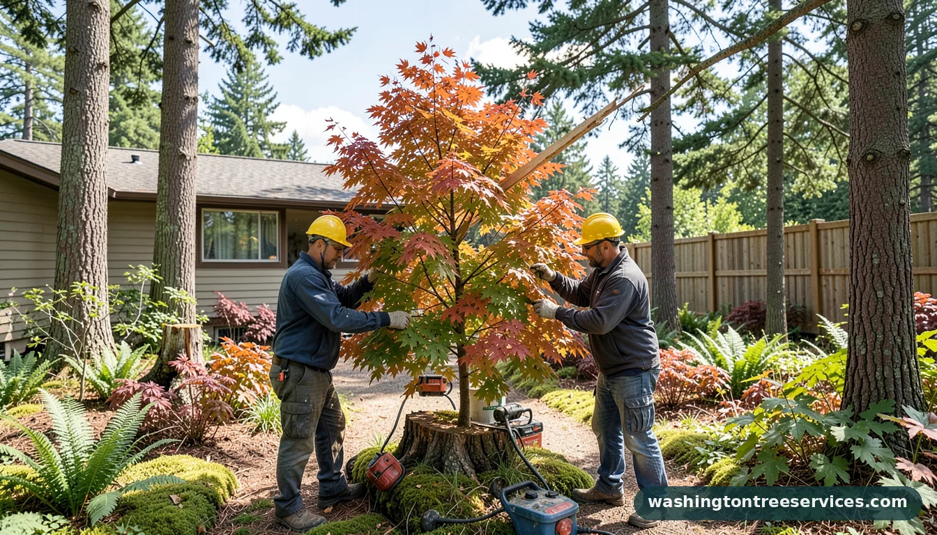 how to cut a japanese maple tree - completed tree work by Washington Tree Services
