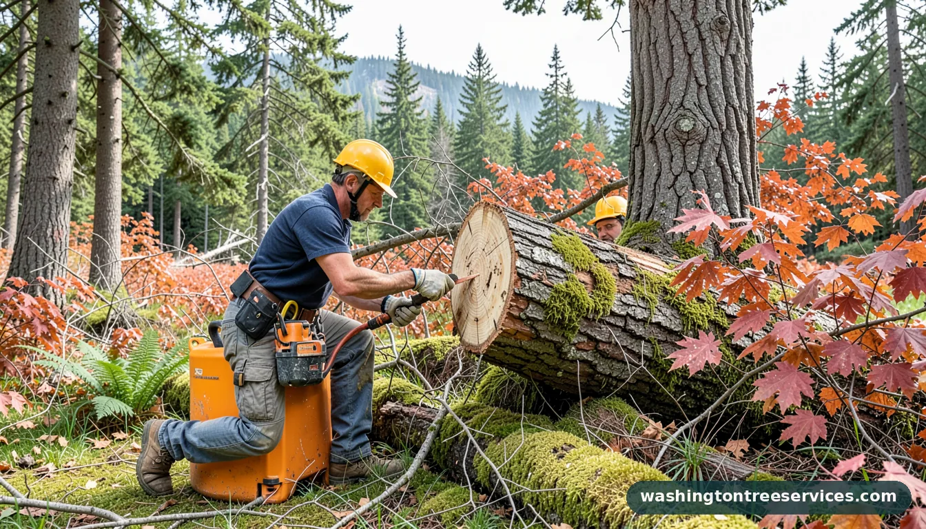Professional equipment for how to cut a tree down in Washington how to cut a tree down - tree service equipment and crew in Washington