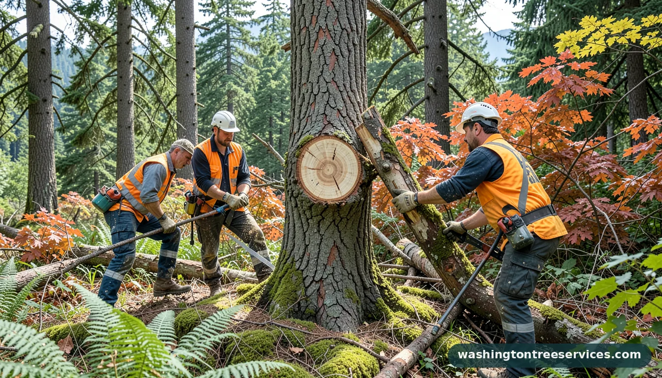 Completed how to cut a tree down project by Washington Tree Services how to cut a tree down - completed tree work by Washington Tree Services