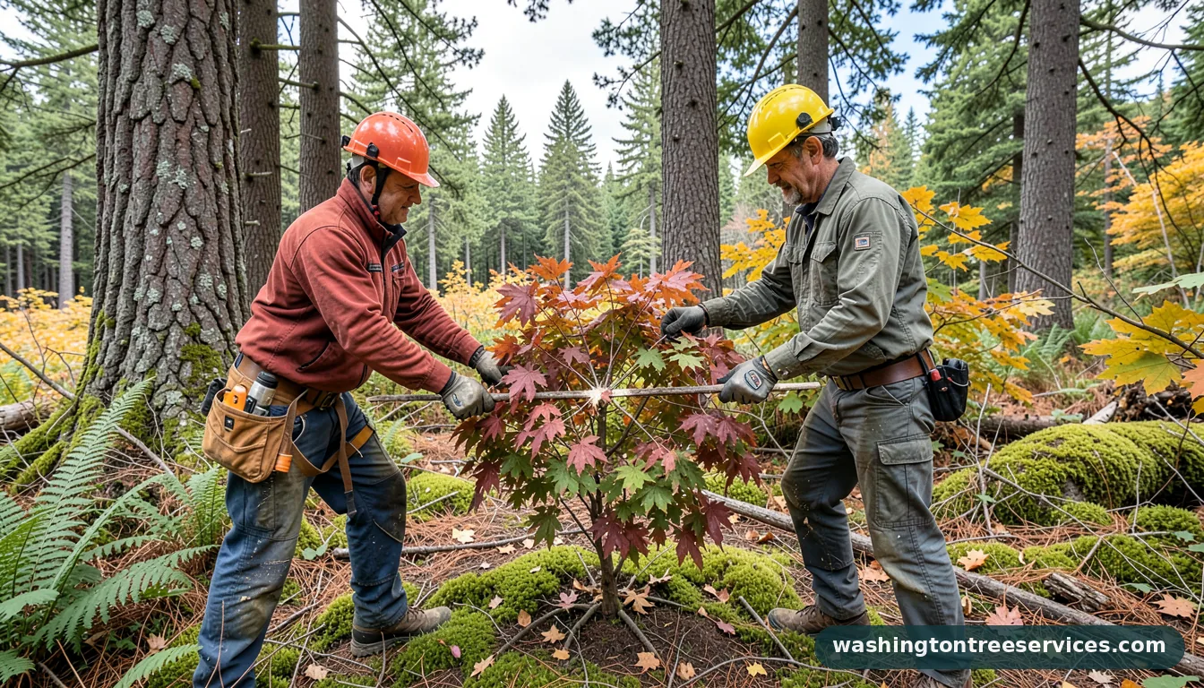 Certified arborists handling how to cut back japanese maple in Washington how to cut back japanese maple - certified arborists at work in Washington