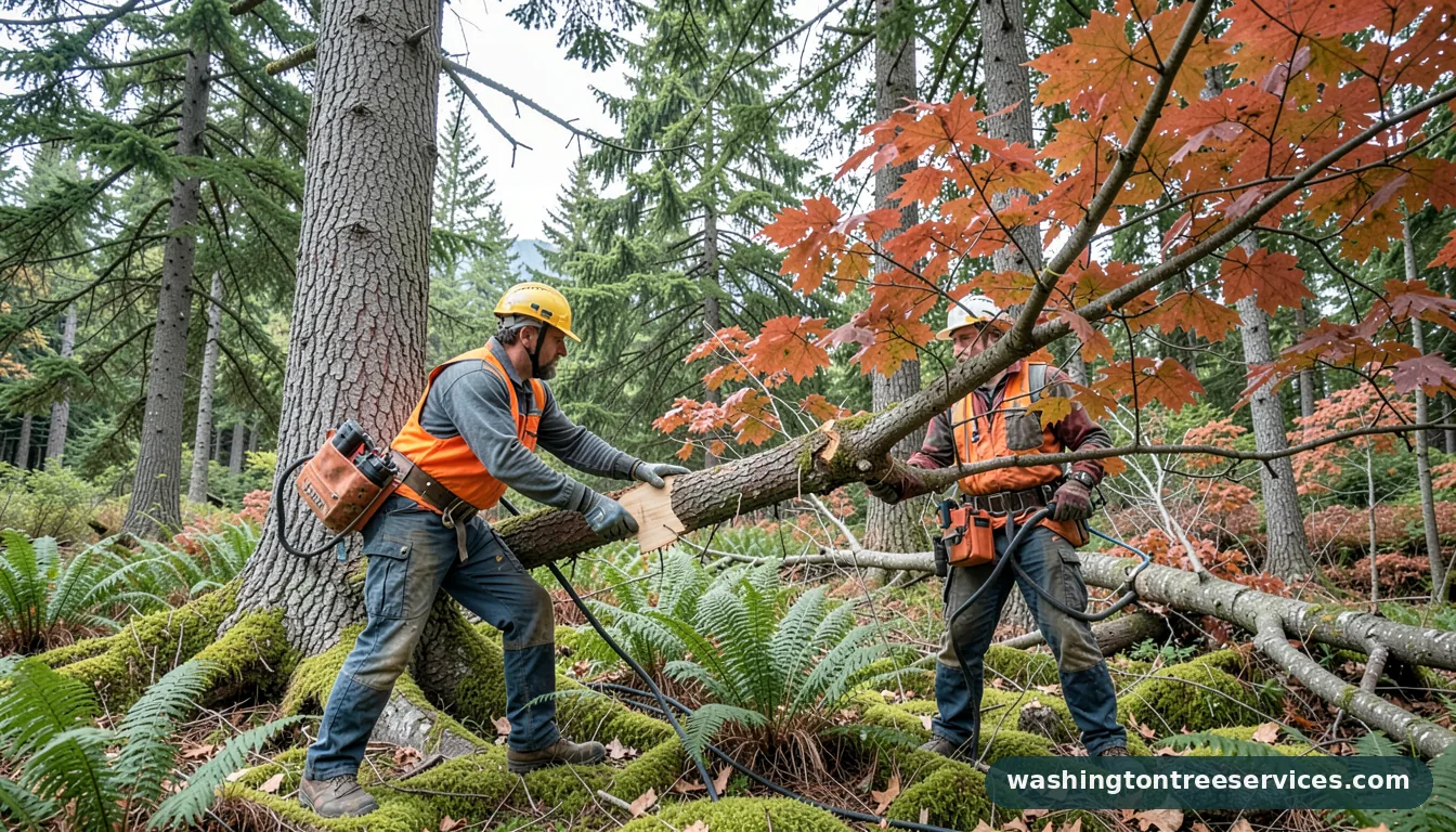 Completed how to cut big limbs off tree project by Washington Tree Services how to cut big limbs off tree - completed tree work by Washington Tree Services