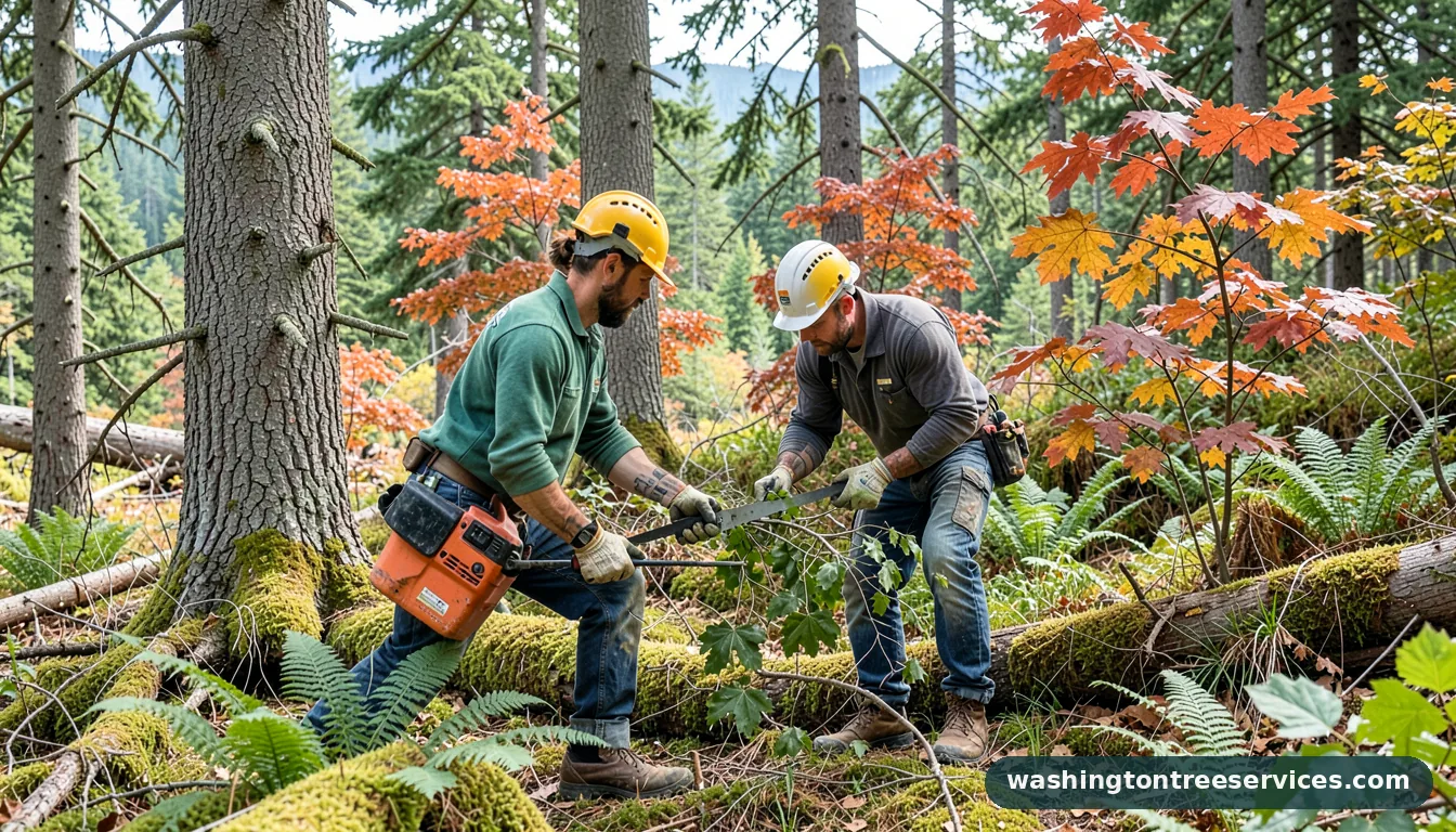 how to cut branches - tree service equipment and crew in Washington