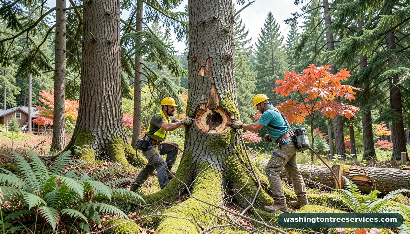 Completed how to cut down a big tree project by Washington Tree Services how to cut down a big tree - completed tree work by Washington Tree Services