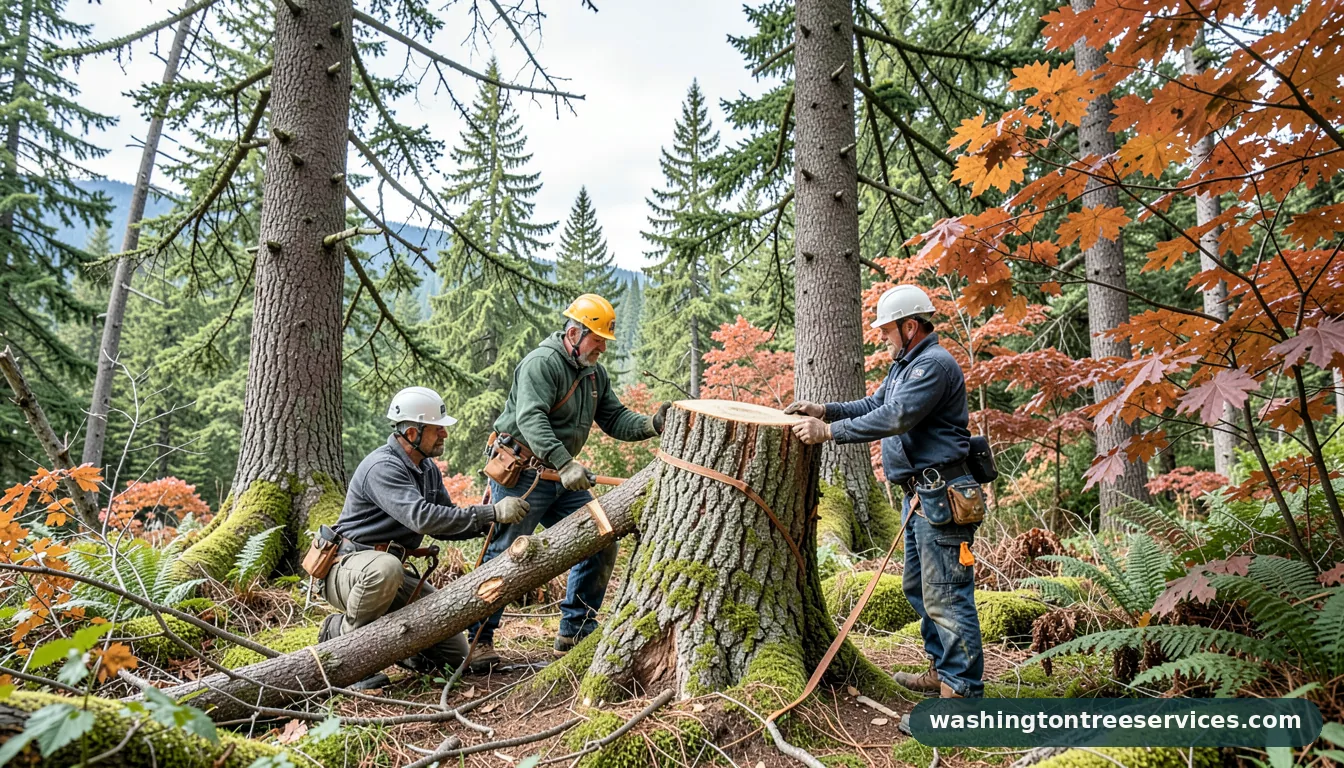 Certified arborists handling how to cut down trees in Washington how to cut down trees - certified arborists at work in Washington