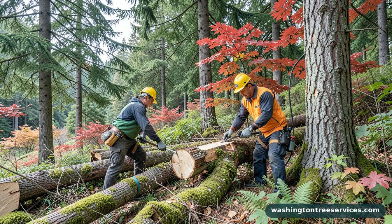 Professional equipment for how to cut down trees in Washington how to cut down trees - tree service equipment and crew in Washington