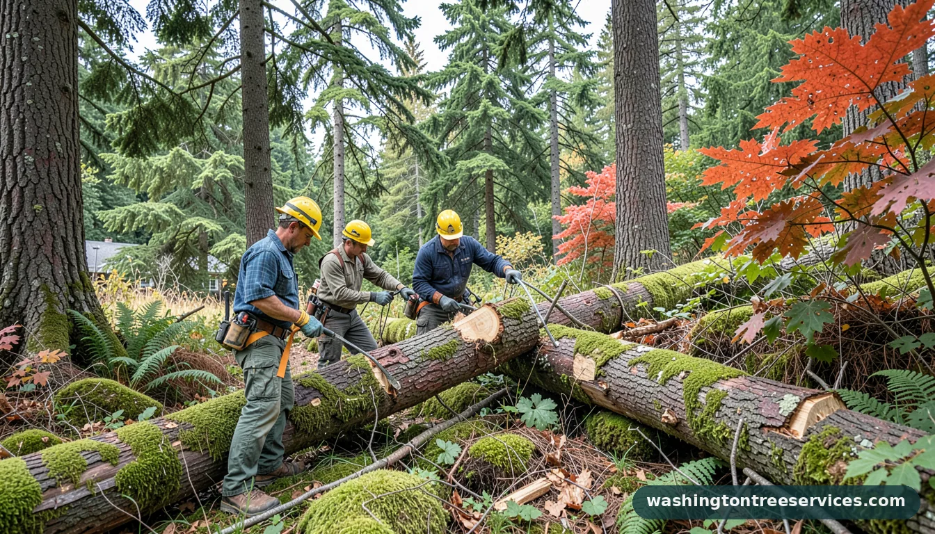 how to cut fallen trees - completed tree work by Washington Tree Services