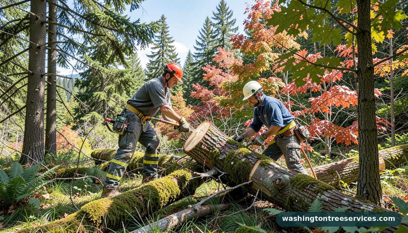 how to cut tree down - certified arborists at work in Washington