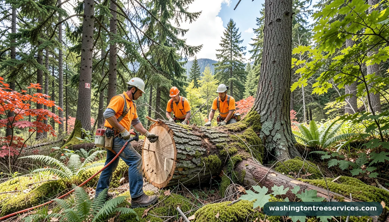 how to cut tree down - completed tree work by Washington Tree Services