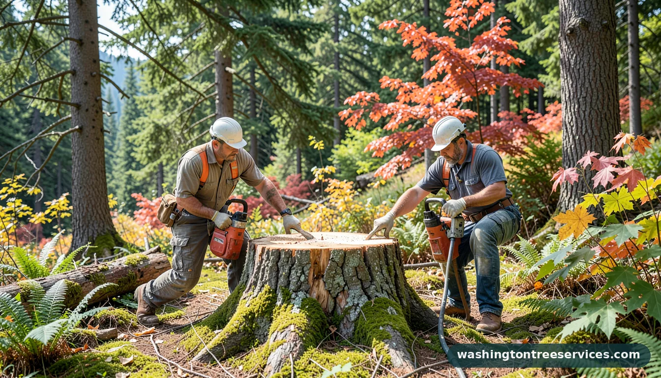 how to cut tree stump - completed tree work by Washington Tree Services