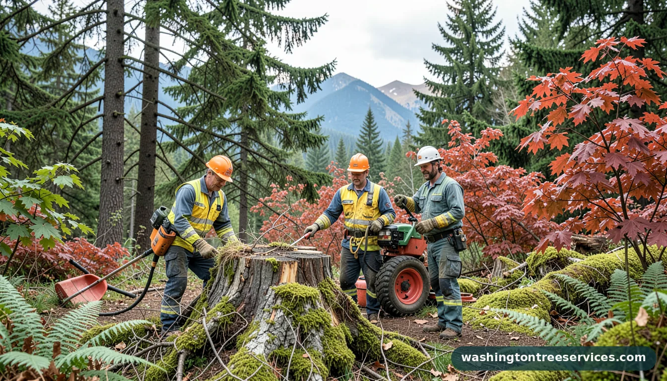 Completed how to destroy tree stumps project by Washington Tree Services how to destroy tree stumps - completed tree work by Washington Tree Services