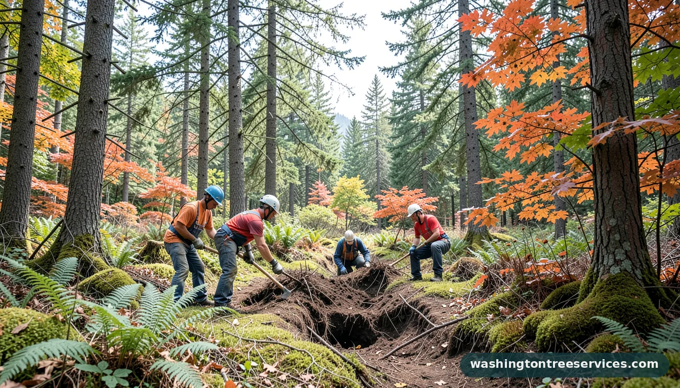 how to dig out roots - professional tree service in Washington