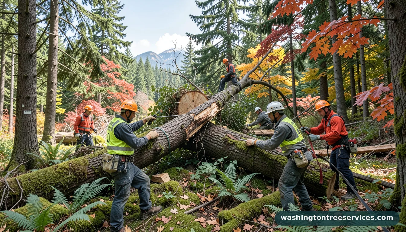 how to fall a tree - certified arborists at work in Washington