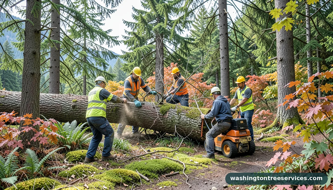 how to fall a tree - completed tree work by Washington Tree Services