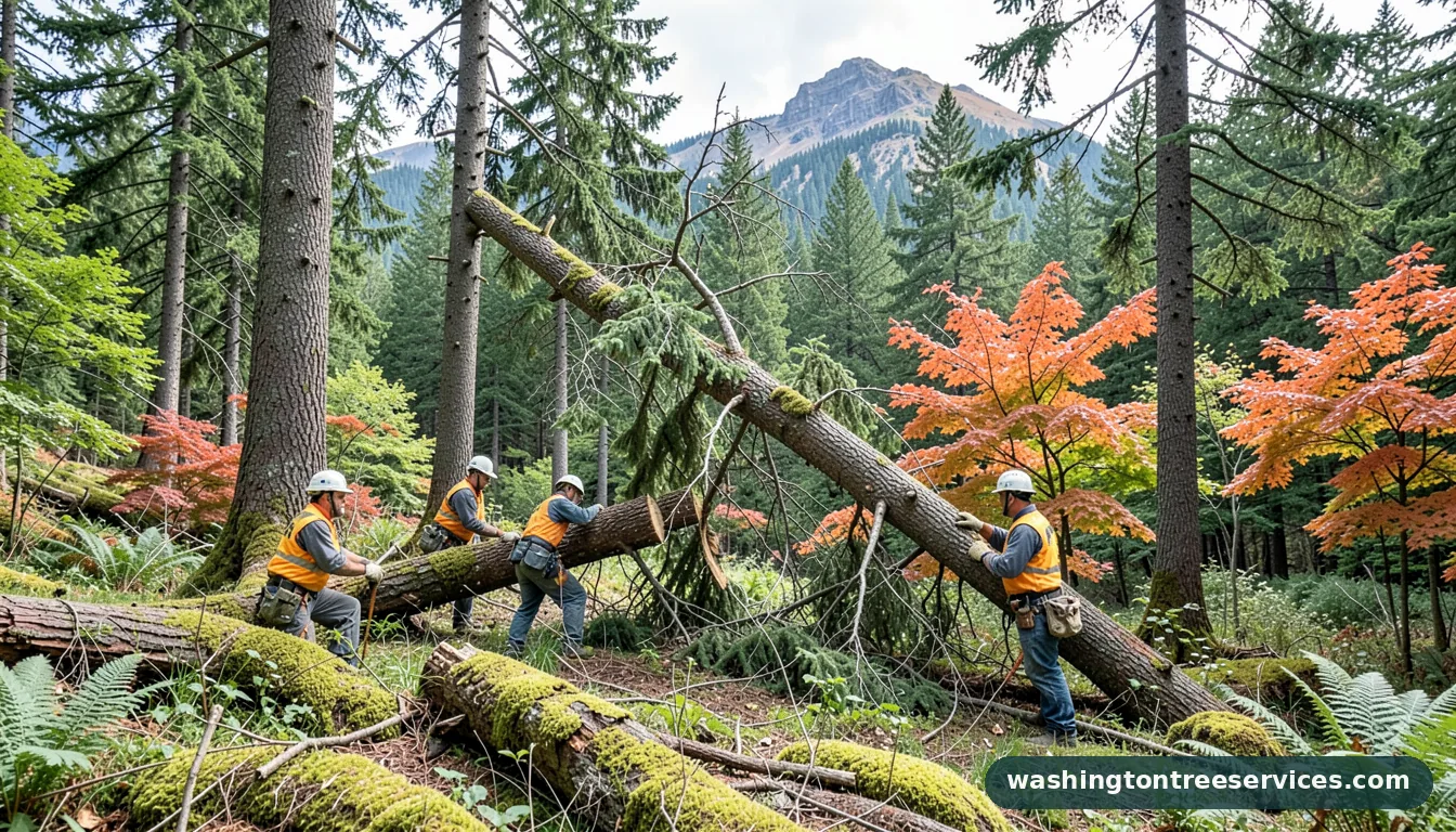 how to fell a leaning tree - professional tree service in Washington