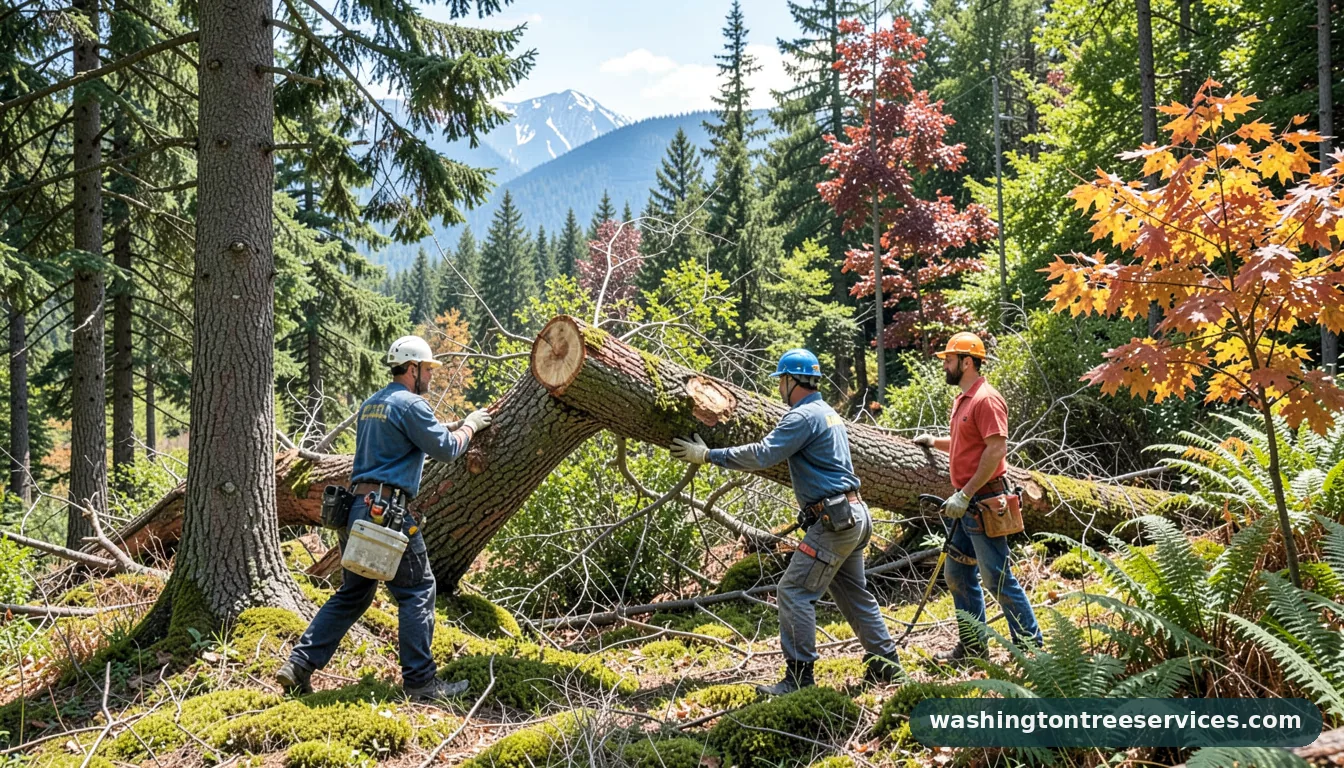 how to fell a leaning tree - completed tree work by Washington Tree Services