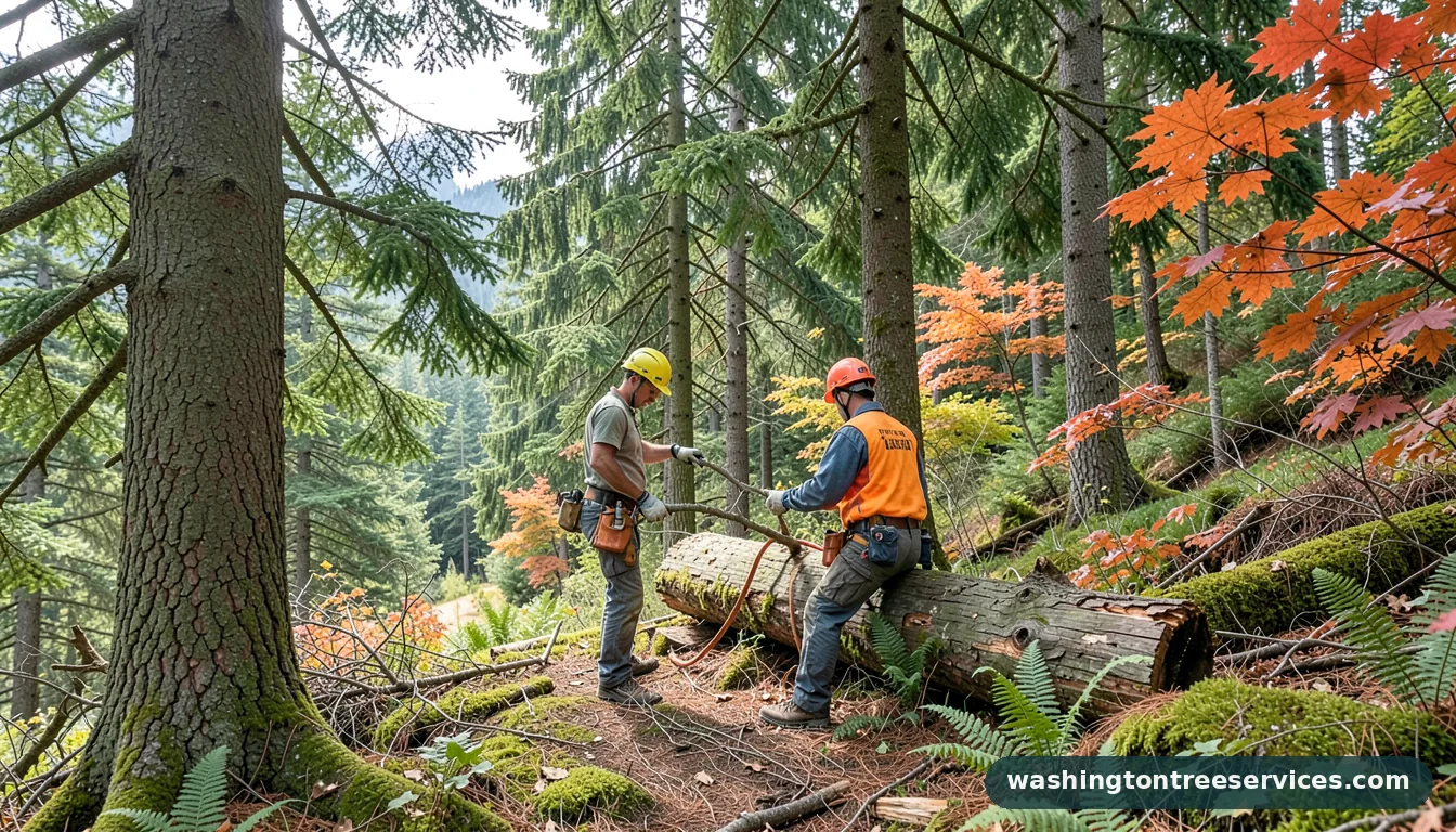 how to fix a broken tree branch without a screw - certified arborists at work in Washington