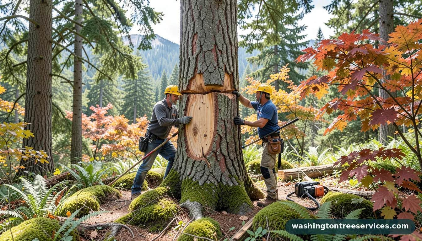 how to fix split tree trunk - completed tree work by Washington Tree Services