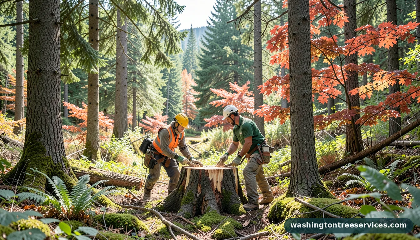 how to get a stump to rot - tree service equipment and crew in Washington