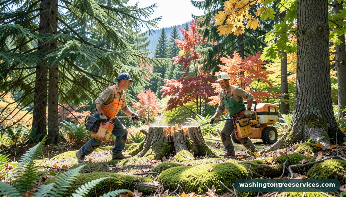 how to get a stump to rot - completed tree work by Washington Tree Services