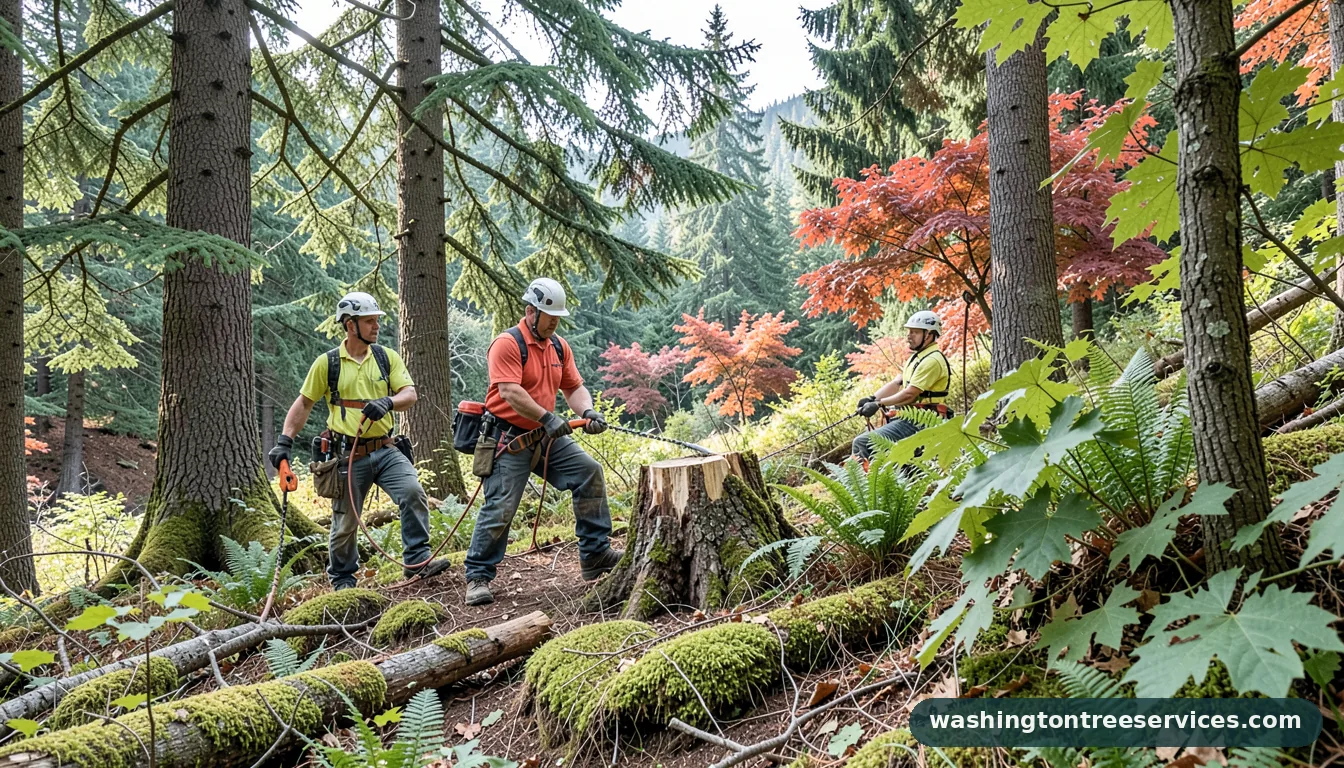 Certified arborists handling how to get rid of a stump in Washington how to get rid of a stump - certified arborists at work in Washington