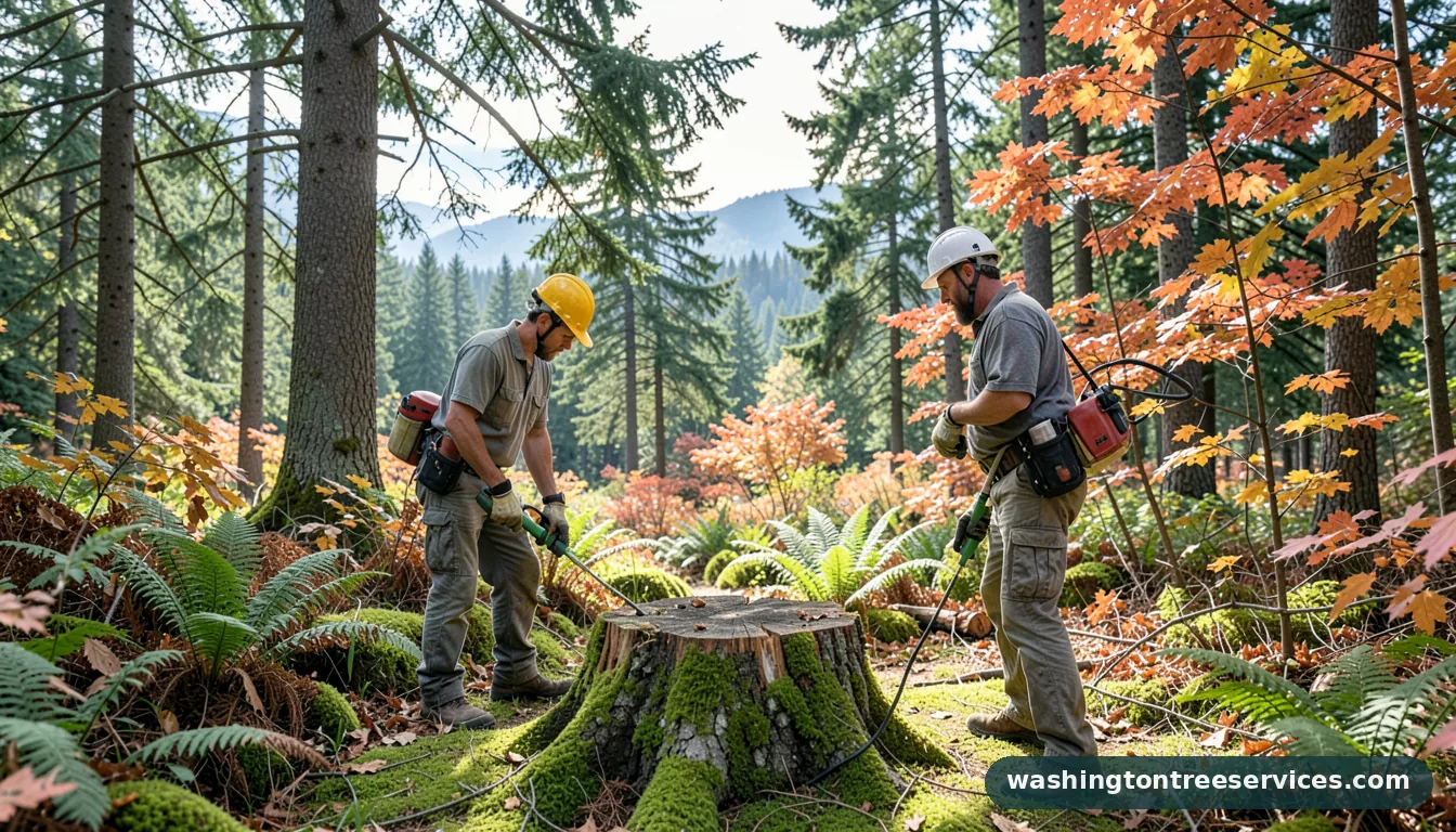 how to get rid of a tree stump - completed tree work by Washington Tree Services
