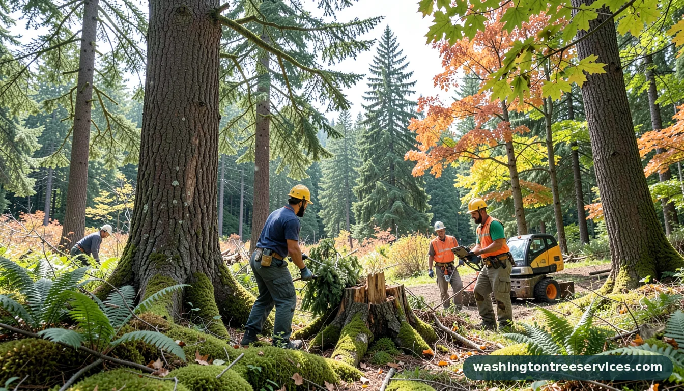 Professional equipment for how to get rid of laurel stumps in Washington how to get rid of laurel stumps - tree service equipment and crew in Washington