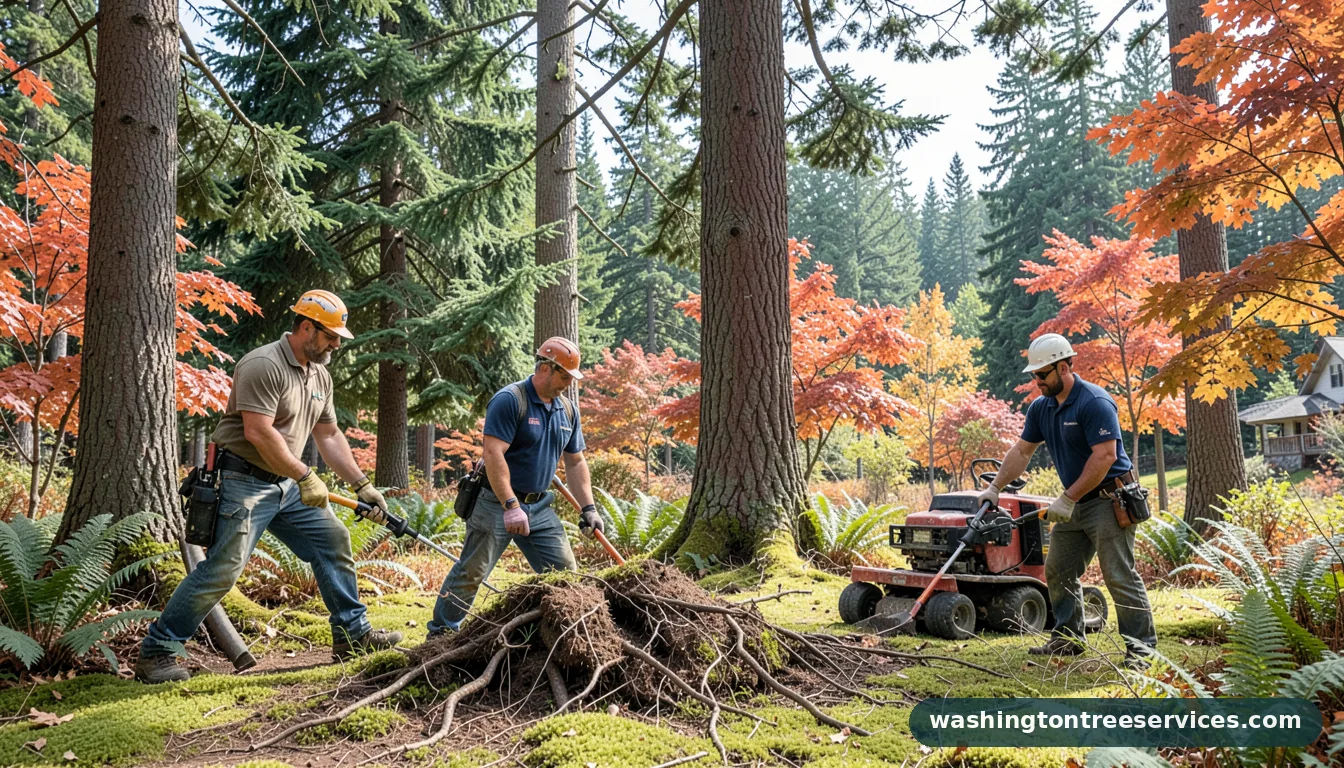 how to get rid of tree roots - completed tree work by Washington Tree Services