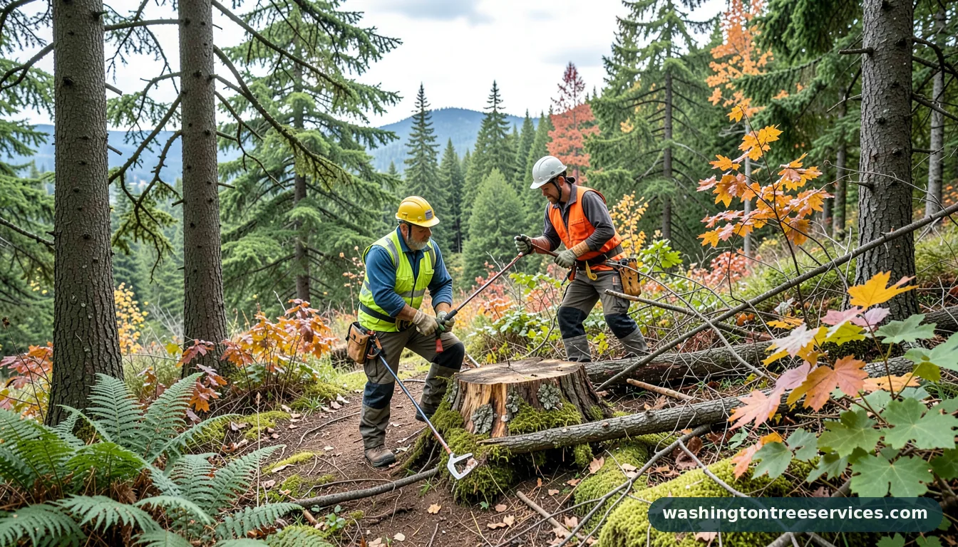 Certified arborists handling how to get rid of tree stumps in Washington how to get rid of tree stumps - certified arborists at work in Washington