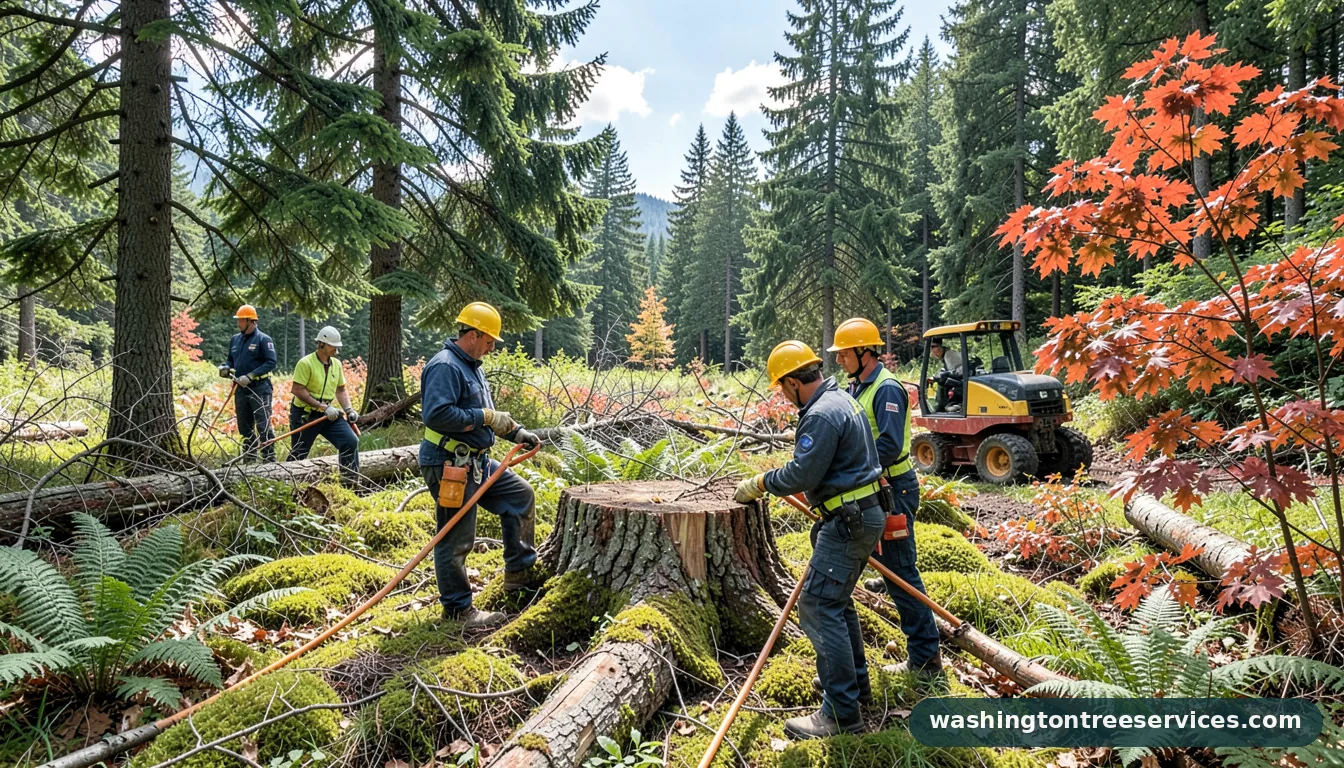 Professional equipment for how to get rid of tree stumps in Washington how to get rid of tree stumps - tree service equipment and crew in Washington