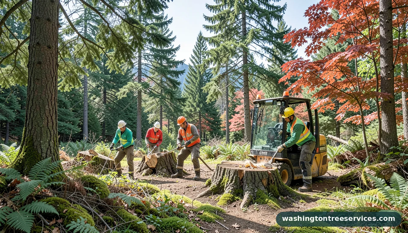 Completed how to get rid of tree stumps project by Washington Tree Services how to get rid of tree stumps - completed tree work by Washington Tree Services