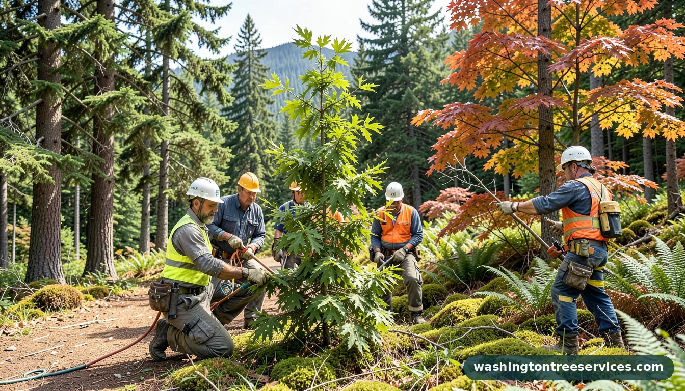 how to keep a tree small - tree service equipment and crew in Washington
