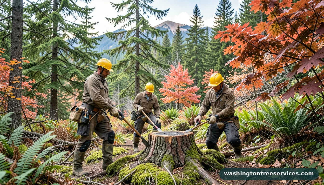 how to kill a small tree stump - certified arborists at work in Washington
