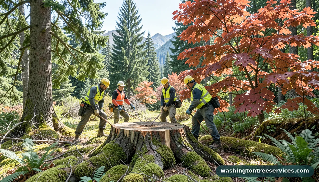 Completed how to kill a tree stump project by Washington Tree Services how to kill a tree stump - completed tree work by Washington Tree Services
