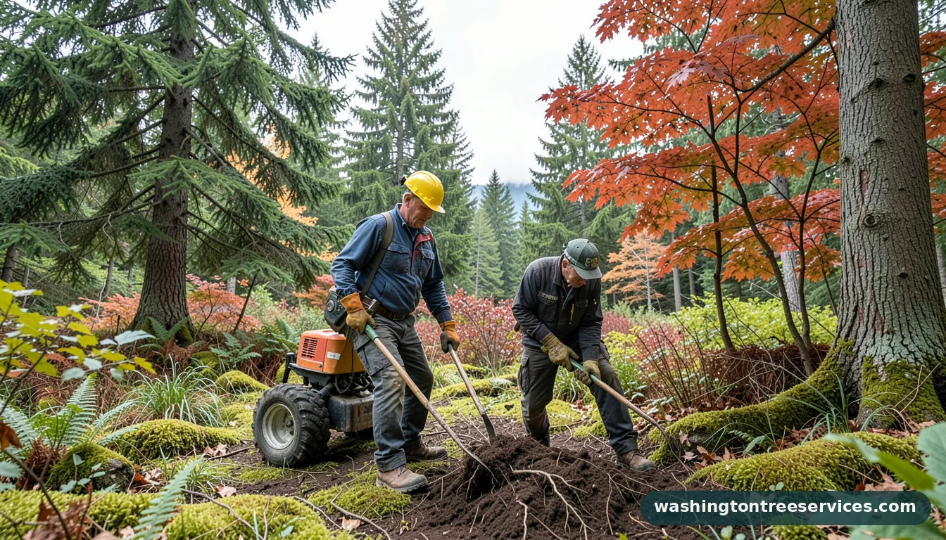how to kill roots in the ground - certified arborists at work in Washington