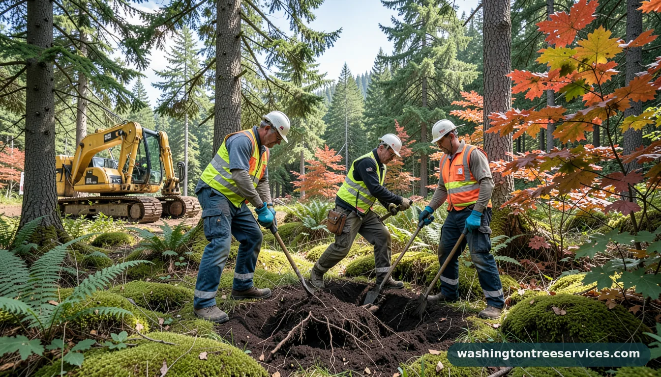 how to kill roots in the ground - tree service equipment and crew in Washington