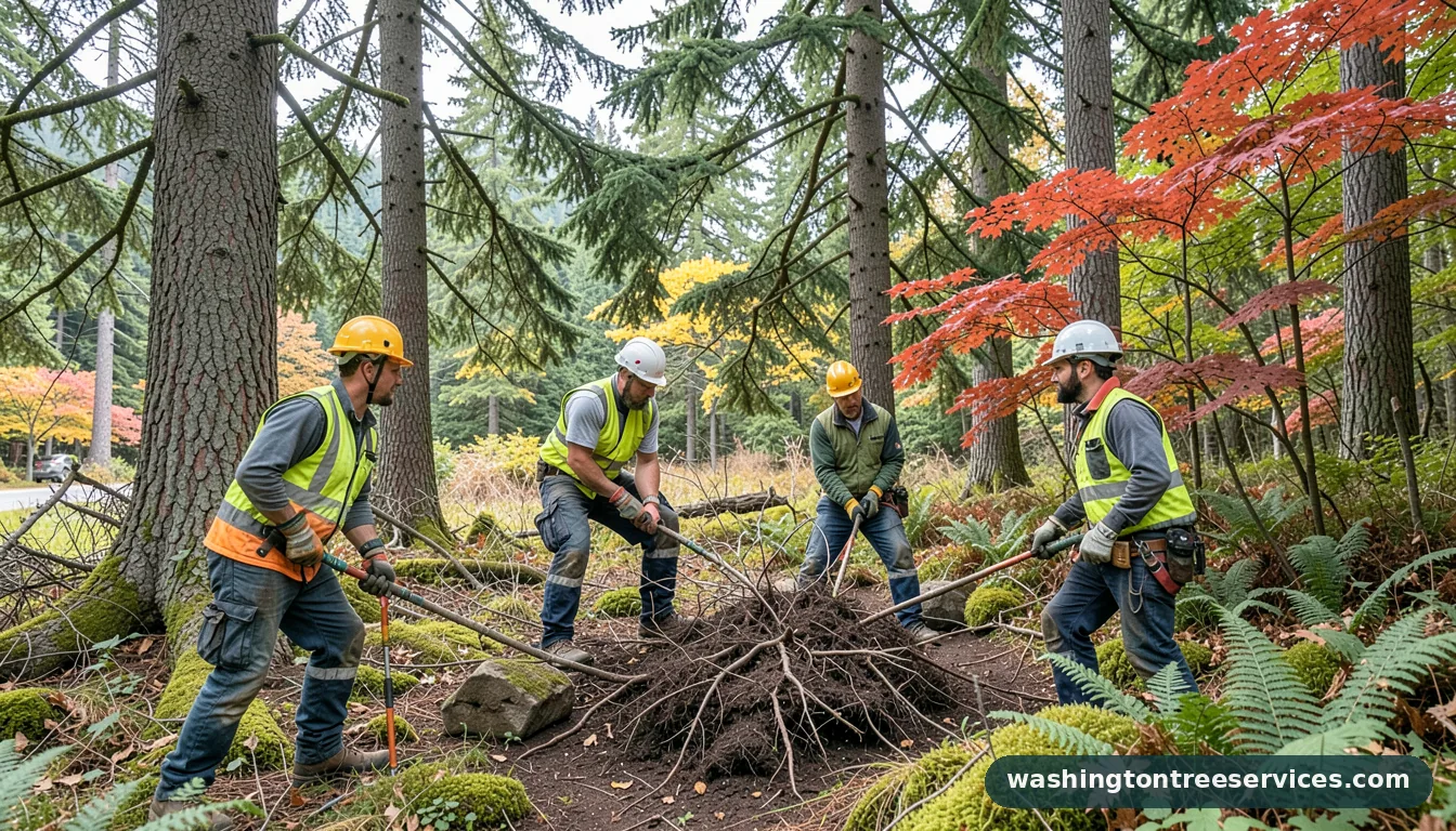 how to kill roots - tree service equipment and crew in Washington