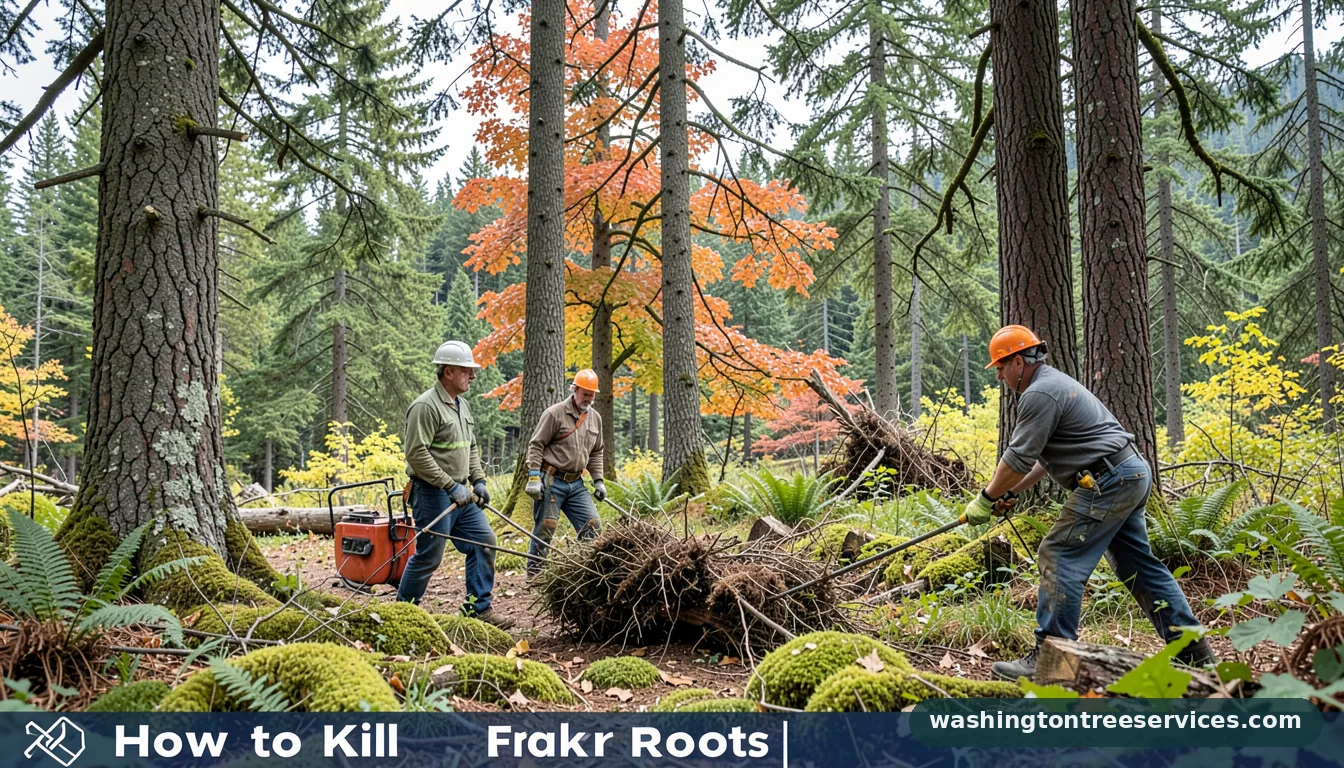 how to kill roots - completed tree work by Washington Tree Services