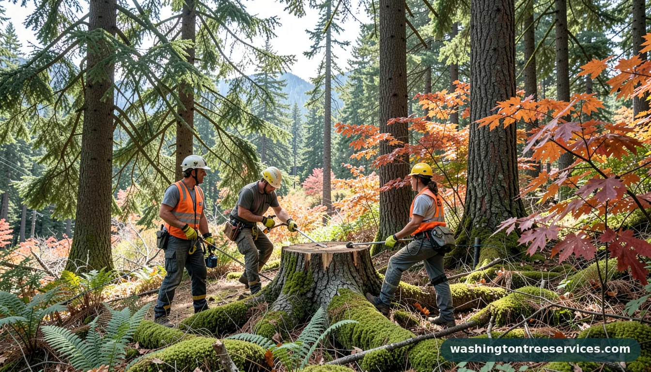 Certified arborists handling how to kill tree stump in Washington how to kill tree stump - certified arborists at work in Washington
