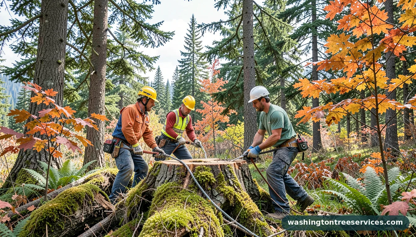 Professional equipment for how to kill tree stump in Washington how to kill tree stump - tree service equipment and crew in Washington