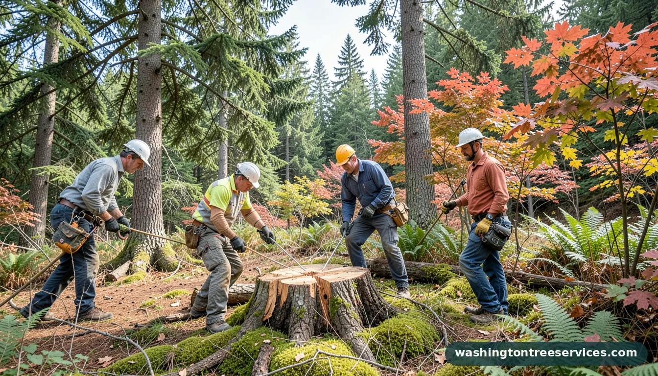 Certified arborists handling how to make a stump rot faster in Washington how to make a stump rot faster - certified arborists at work in Washington