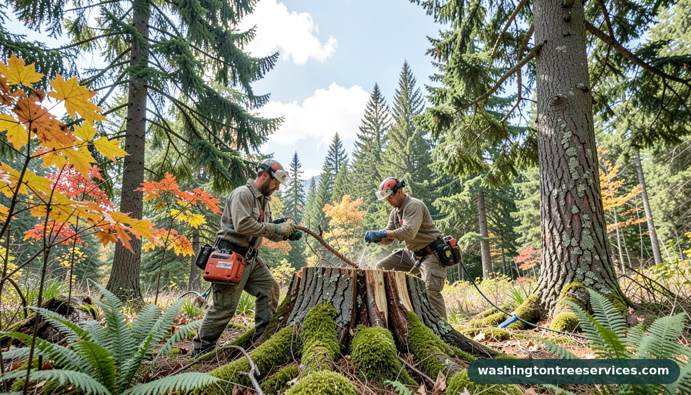Completed how to make a stump rot faster project by Washington Tree Services how to make a stump rot faster - completed tree work by Washington Tree Services